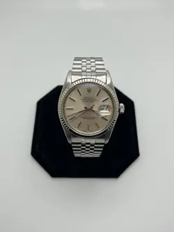 ROLEX DATEJUST 36MM WHITE GOLD FLUTED BEZEL STEEL JUBILEE WATCH 16014