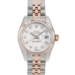 ROLEX DATEJUST 10P DIAMOND 179171G WHITE Z NUMBER SECOND HAND WOMEN
