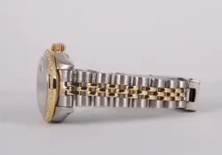 Rolex Lady 26mm Datejust 2 Tone 18k Diamond Bezel-Champagne String Diamond Dial
