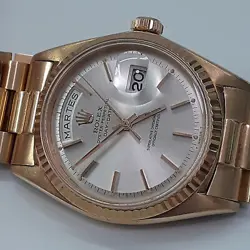 Rolex Day-Date President 36 mm Spanish Day 18K Yellow Gold Watch 1803 Circa 1966