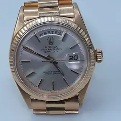 Rolex Day-Date President 36 mm Spanish Day 18K Yellow Gold Watch 1803 Circa 1966