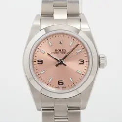 ROLEX OYSTER PERPETUAL 76080 SS AT PINK-FACE 3 EXTRA LINKS