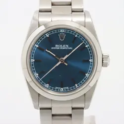 ROLEX OYSTER PERPETUAL 77080 SS AT BLUE-FACE