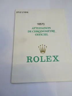 ROLEX EXPLORER  16570  SERIAL OYSTER PERPETUAL GUARANTEE WARRANTY