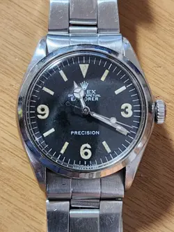 Vintage Rolex 5500 Explorer Dial Caseback 1002 Cal 1520 Watch