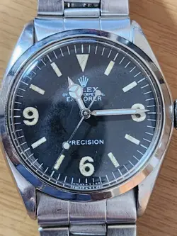 Vintage Rolex 5500 Explorer Dial Caseback 1002 Cal 1520 Watch