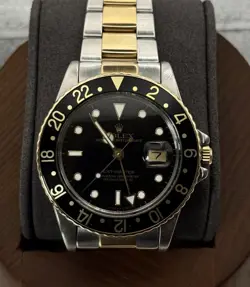 STUNNING 1987 ROLEX 16753 GMT MASTER TWO TONE MAN'S WATCH, EXCELLENT