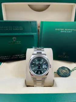 ROLEX DATE JUST 36MM SMOOTH MINT GREEN DIAL OYSTER 126200 PRE-OWNED 2023