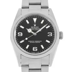 ROLEX EXPLORER I 14270 BLACK ALL TRITIUM SINGLE BUCKLE T NUMBER SECOND HAND MENS