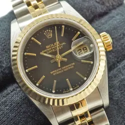ROLEX Datejust 79173 Black Dial Women's Watch Auth/1773