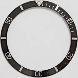 GENUINE ROLEX 5512 5513 16800 BLACK AND SILVER FINE FONT INSERT BEZEL