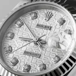 ROLEX DATEJUST 10P DIAMOND 69174G SILVER CARVING COMPUTER U NUMBER SECOND HA...