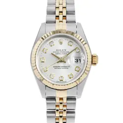 ROLEX DATEJUST 10P DIAMOND 69173G SILVER U NUMBER SECOND HAND WOMEN
