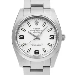 ROLEX AIR KING 114200 WHITE 369 WHITE BAR Z NUMBER SECOND HAND MENS