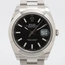 ROLEX DATEJUST 126300 SS AT BLACK DIAL 2 EXTRA LINKS