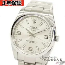 3 YEAR WARRANTY RETURNS ALLOWED ROLEX OYSTER PERPETUAL AIR KING 114200 M SILVER