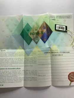 Rolex Daytona 116520 Guarantee Warranty Paper F76912 2002 with Tag
