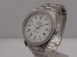 ROLEX AIR KING PRECISION 14000 NO HOLES DIAMOND BEZEL YEAR 1998 AUTOMATIC STEEL