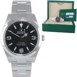 2019 PAPERS ROLEX 214270 EXPLORER BLACK BLUE LUME 3-6-9 STEEL 39MM WATCH BOX