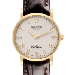 ROLEX CELLINI CLASSIC YELLOW GOLD IVORY ANNIVERSARY DIAL MENS WATCH 5115