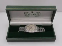 ROLEX DATEJUST 36MM 16014 DIAMOND LUGS&BEZEL ANNO 1982 JUBILEE AUTOMATIC ACCIAIO