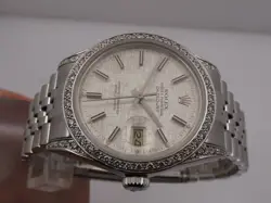 ROLEX DATEJUST 36MM 16014 DIAMOND LUGS&BEZEL ANNO 1982 JUBILEE AUTOMATIC ACCIAIO