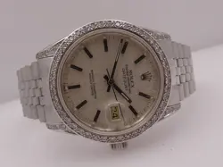 ROLEX DATEJUST 36MM 16014 DIAMOND LUGS&BEZEL ANNO 1982 JUBILEE AUTOMATIC ACCIAIO