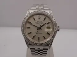ROLEX DATEJUST 36MM 16014 DIAMOND LUGS&BEZEL ANNO 1982 JUBILEE AUTOMATIC ACCIAIO
