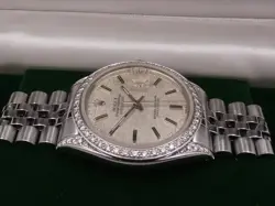 ROLEX DATEJUST 36MM 16014 DIAMOND LUGS&BEZEL ANNO 1982 JUBILEE AUTOMATIC ACCIAIO