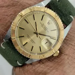 Mens Rolex Datejust 1625 1970s Turn-O-Graph 36mm 18k Gold SS Thunder Auto RA355