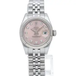 ROLEX Datejust 26 Ladies Watch 10P Diamond Light Pink 179174G(G) K18WG/Stain...