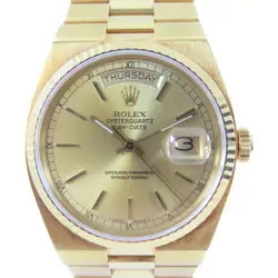 ROLEX DAY DATE QUARTZ WATCH 19018 18K YELLOW GOLD