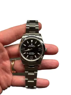 ROLEX EXPLORER 214270 SILVER OYSTER BRACELET WITH SILVER BEZEL, WHITE GOLD 3,6,9