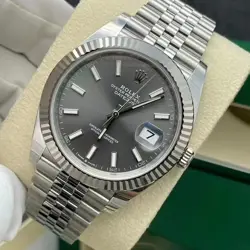 Authentic ♚Rolex♚ Datejust 41mm Men's Watch Gray Dail Oyster 126334G
