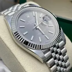 Authentic ♚Rolex♚ Datejust 41mm Men's Watch Gray Dail Oyster 126334G