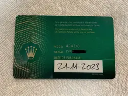 Rolex Cellini Danaos 4243 18K Yellow Gold Watch with 2023 Card