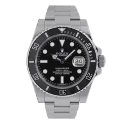 ROLEX SUBMARINER WATCH 40MM BLACK ARABIC NUMERALS DIAL STAINLESS STEEL 116610LN