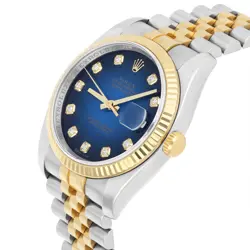 Rolex Datejust 36 Gold/Steel 116233 Blue Diamond Dial Jubilee Watch Box Papers