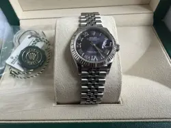 ROLEX DATEJUST 31 278274 AUBERGINE PURPLE ROMAN DIAMOND VI DIAL JUBILEE FULL SET