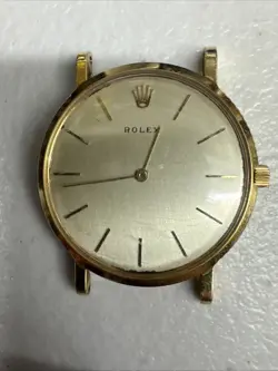 rolex cellini 18k gold watch mens 1960s Rare !! 18kt Gold 9577 Head Only Rare !!