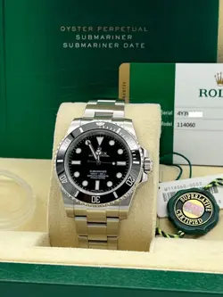 ROLEX SUBMARINER 114060 40MM BLACK CERAMIC STAINLESS STEEL BOX PAPER 2017
