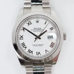 2020'S MINT ROLEX 126300 DATEJUST 41MM WHITE ROMAN DIAL STEEL AUTOMATIC WATCH