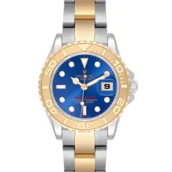 ROLEX YACHTMASTER 29MM STEEL YELLOW GOLD BLUE DIAL LADIES WATCH 169623