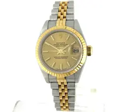 1996 ROLEX DATEJUST 69173 TWO-TONE CHAMPAGNE DIAL 26MM LADIES WATCH BOX & PAPERS