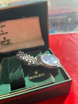 Mens Rolex Date Stainless Steel Watch Blue Dial - 15010 (Orginal Owner)