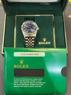 Mens Rolex Date Stainless Steel Watch Blue Dial - 15010 (Orginal Owner)