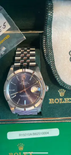 Mens Rolex Date Stainless Steel Watch Blue Dial - 15010 (Orginal Owner)