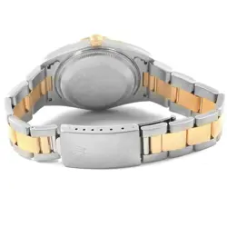 Men's Rolex 34mm Date 18K Two Tone Wristwatch with Champaign Dial & Smooth Bezel