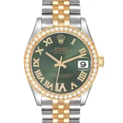 ROLEX DATEJUST 31 MIDSIZE STEEL YELLOW GOLD DIAMOND LADIES WATCH 278383