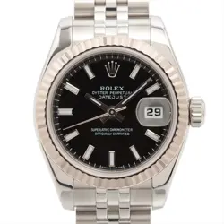 ROLEX DATEJUST 179174 SS×WG AT BLACK DIAL 2 EXTRA LINKS